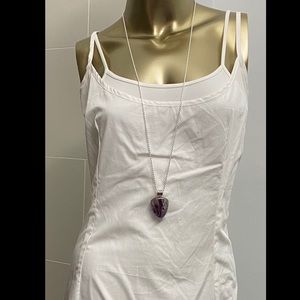 Purple amethyst mineral quartz 925 silver pendant